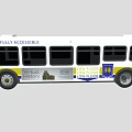 White Yellow Blue City Bus Fully Accessible Via Metropolitan Transit College Green Line Route 65