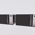 Two Black Modern Kitchen Microwaves With Control Panels On White Background 3d model