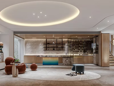 Modern Bar Interior Design With Sleek Counter Wine Display Shelves And Lounge Seats 3d model