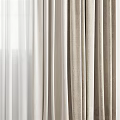 Beige Curtains With White Sheer Panels For Window Natural Light Home