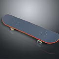 Stylish Blue Skateboard With Orange Edge And Smooth Rolling Wheels For Daily Use