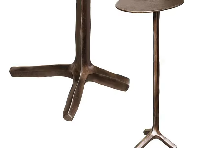 Modern Minimalist Metal Side Table With Cross Base And Round Top For Living Room 3d model