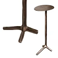 Modern Minimalist Metal Side Table With Cross Base And Round Top For Living Room
