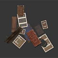 Vintage Assorted Suitcases And Storage Trunks Stacked With Wooden Leather Crates