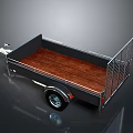 Durable Utility Trailer With Wooden Floor And Metal Side Rails For Cargo Transport