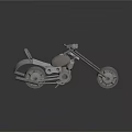 Shiny Metal Custom Motorcycle With Long Handlebars And Sleek Design For