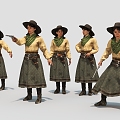 Cowgirl European Woman Game Figure Hunter 3d model