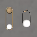 Modern Contemporary Wall Sconces With Gold And Black Metal Frames And Circular Illuminated Shades