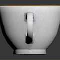 White Coffee Cup With Beautiful Latte Art Design And Smooth Ceramic Surface