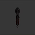 Old Revolver With Wooden Grip And Rusty Metal Parts Isolated On Dark Background