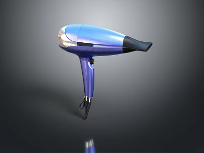 Sleek Modern Blue Hair Dryer With Ergonomic Handle And Lightweight Design 3d model