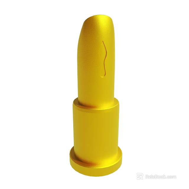 Golden Bullet 3D Model Design With Smooth Surface And Metallic Finish 3d model 