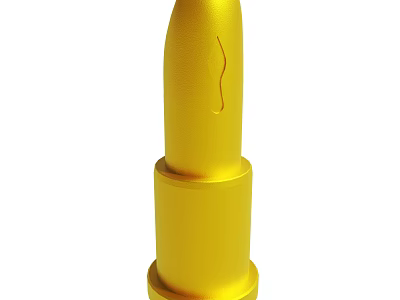 Golden Bullet 3D Model Design With Smooth Surface And Metallic Finish 3d model