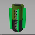 Green Cylindrical Battery Organizer With Multiple Slots Side Panels And Top Design 3d model