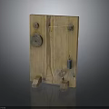 Wooden Mechanical Model With Pulley System String Weight And Stands
