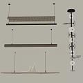 New Chinese Chandelier Combination 3d model