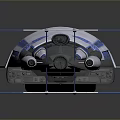Sky Whale Airship Modern Design With White Blue Color Streamlined Body And Tail Structure