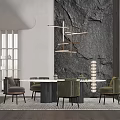 Modern Dining Table and Chair Combination Milotti 3d model