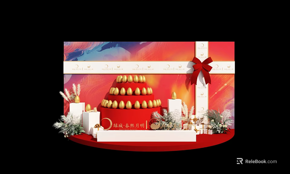 Commercial Display Equipment For Global Wine Manor Grand Opening Decoration Setup 3d model 