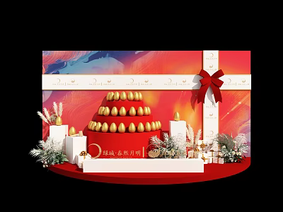 Commercial Display Equipment For Global Wine Manor Grand Opening Decoration Setup 3d model