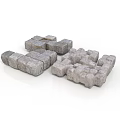 Gray Stone Puzzle Blocks With Textured Surface Stacked And Connected Design