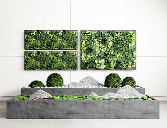 Modern plant wall plant bonsai plant wall moss landscaping 3d model