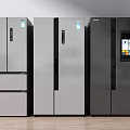 Contemporary Home Refrigerators In Silver Dark Gray With Smart Display And Various Door Designs