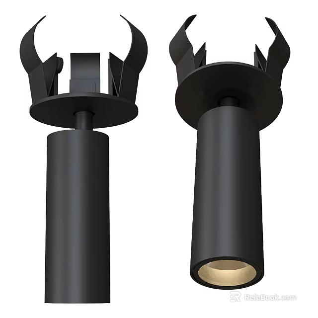 Black Modern Downlights Spotlights With Sleek Metal Design For Home Ceiling Lighting 3d model 