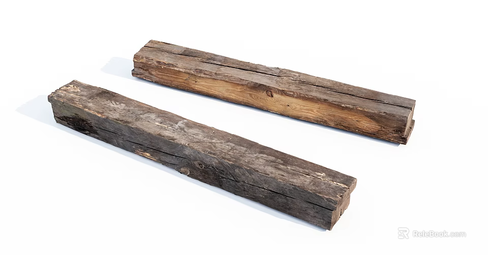 Stone and Wood Solid Planks with Natural Rustic Texture for Decorative Use 3d model 