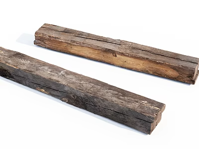 Stone and Wood Solid Planks with Natural Rustic Texture for Decorative Use 3d model