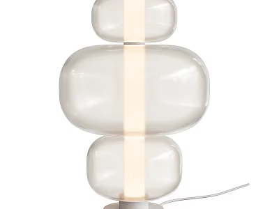 Modern Stacked Circular Transparent Glass Table Lamp With Soft Light And Stable Base Design 3d model