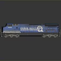 Blue Conrail Diesel Locomotive Engine Number 8369 Front Side View