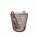 Red Wire Mesh Storage Basket With Handles For Kitchen Utensils Organizing 3d model