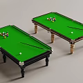 Billiard table pool cue 3d model