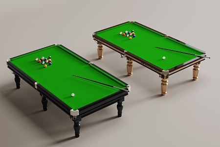 Billiard table pool cue 3d model