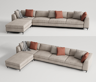 Modern Corner Sofa Minotti Multiplayer Sofa Multiplayer Sofa 3d model