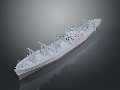 Military Naval Weapon Vessel Featuring Gray Long Hull Multiple Antennas And Deck Structures 3d model