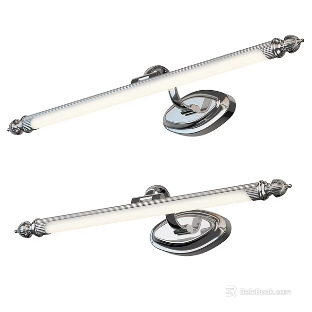 Modern Decorative Wall Lights With Chrome Finish And Sleek Cylindrical Shades 3d model 
