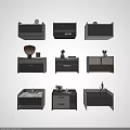 Modern Bedside Tables With Various Designs Drawers Cabinets And Decorative Items