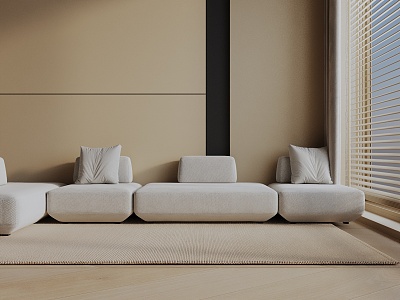 Modern three-seat sofa 3d model