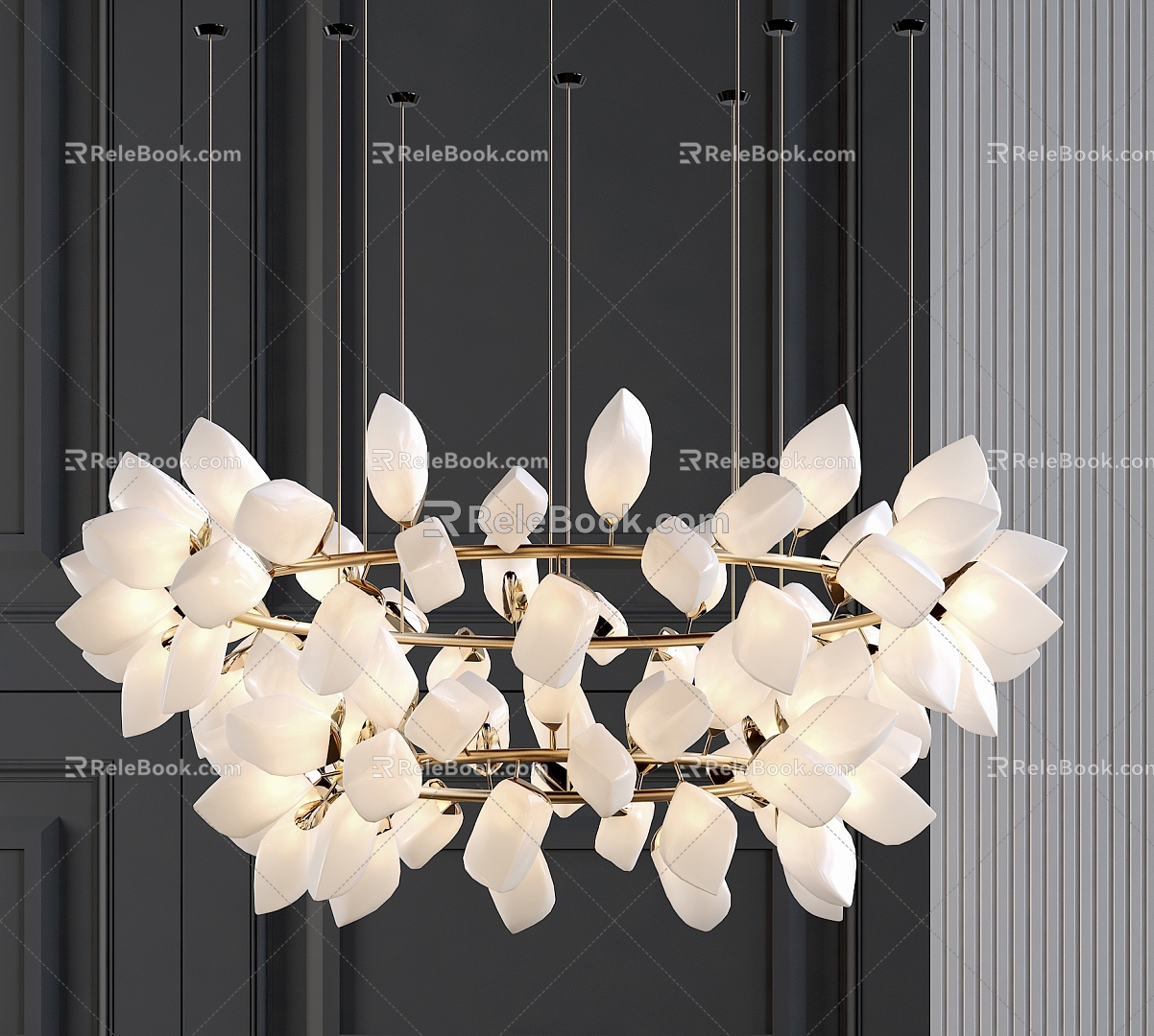 Light Luxury Crystal Chandelier 3d model