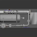 Industrial Processing Equipment With Pipeline System Cylindrical Vessel And Control Panel