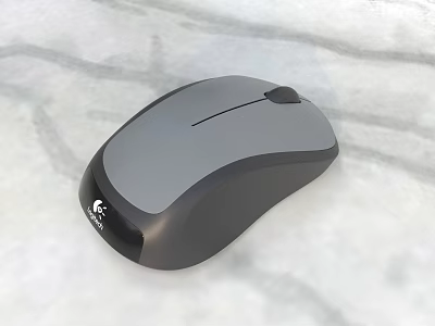 Sleek Gray And Black Computer Mouse With Ergonomic Design For Desktop Use 3d model