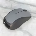 Sleek Gray And Black Computer Mouse With Ergonomic Design For Desktop Use