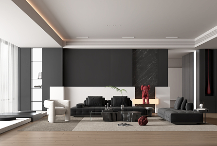 modern living room 3d model