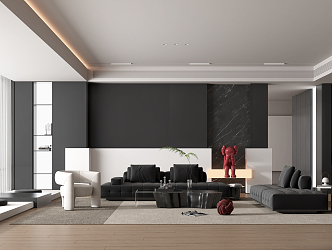 modern living room 3d model