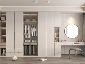 modern wardrobe cream wardrobe 3d model