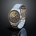 Luxury Silver Metal Strap Watch With Black Dial And Elegant Design