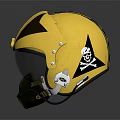 Yellow Safety Helmet With Black Striped Design Chin Strap And Metal Buckles