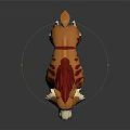 3D Fantasy Creature Character With Red Mane Orange Body And Fangs